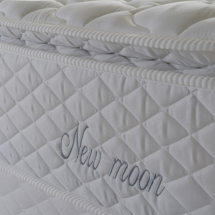 Conjunto Cama Box Casal New Moon 138x188x66 Branco Molas Ensacadas 