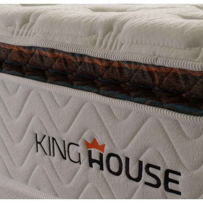 Conjunto Cama Box Molas Ensacadas New York Branco King 193x203x73