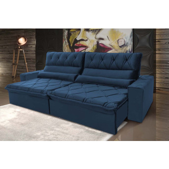 Sofá Retrátil Reclinável França Suede Velut Molas no Assento - King House