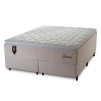 Conjunto Cama Box King Size Roma 193x203x71 Bege/Branco Molas Ensacadas