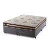 Conjunto Cama Box Espuma Chicago Marrom Queen 158x198x57