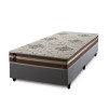 Conjunto Cama Box Espuma Chicago Marrom Solteiro 96x203x57