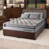 Conjunto Cama Box Magnético Bali Relax Cinza Queen 158x198x71