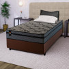 Conjunto Cama Box Molas Ensacadas Montreal Cinza Solteiro 88x188x64