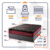 Conjunto Cama Box Molas Ensacadas Toronto Vermelho King 193x203x66