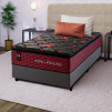 Conjunto Cama Box Molas Ensacadas Toronto Vermelho Solteiro 96x203x66