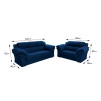 Conjunto Sofá Windsor Velut Azul 3 e 2 Lugares 2,04m e 1,59m - King House