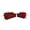 Conjunto Sofá Windsor Velut Vermelho 3 e 2 Lugares 2,04m e 1,59m - King House